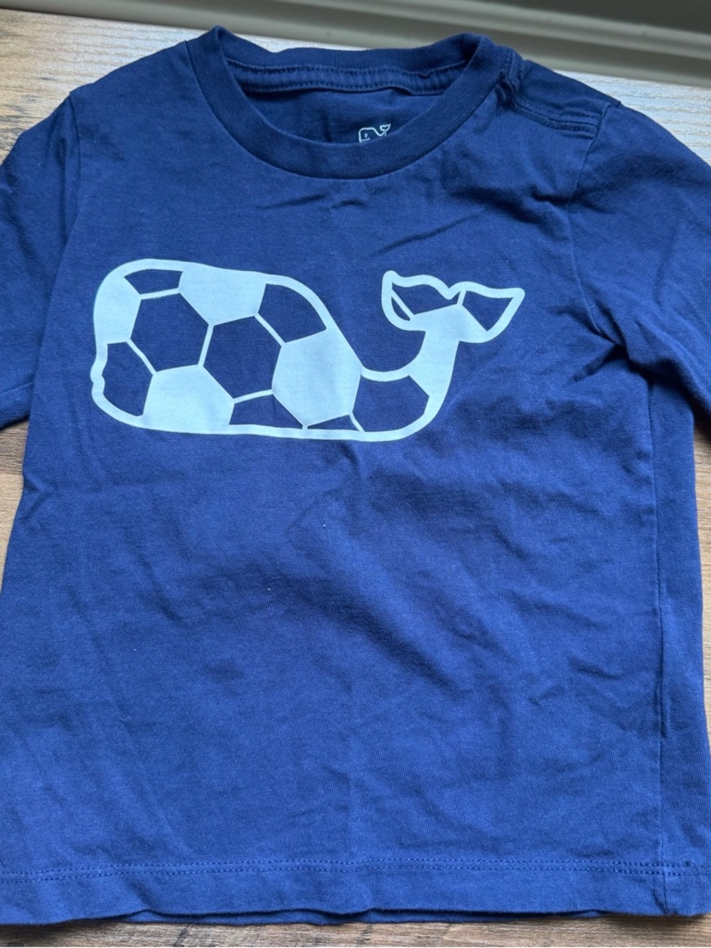 2T Navy Vineyard Vines Soccer Whale Tee